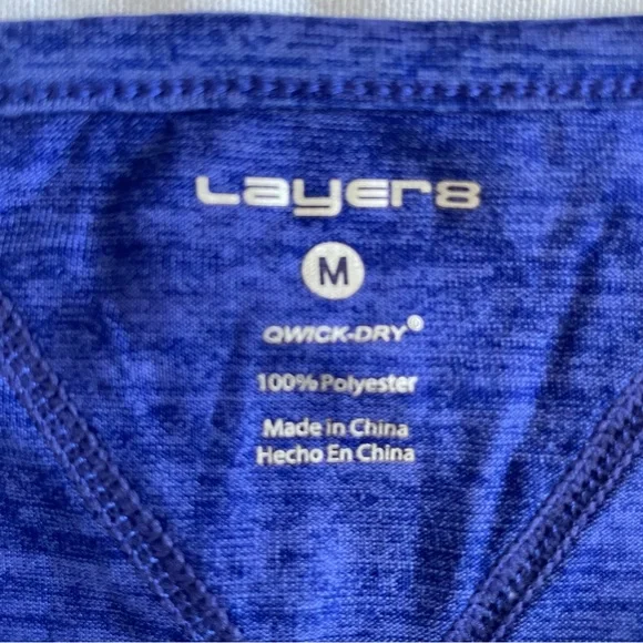Layer 8 Quick Dry Athletic long sleeve top womens Medium M blue - Picture 2 of 4